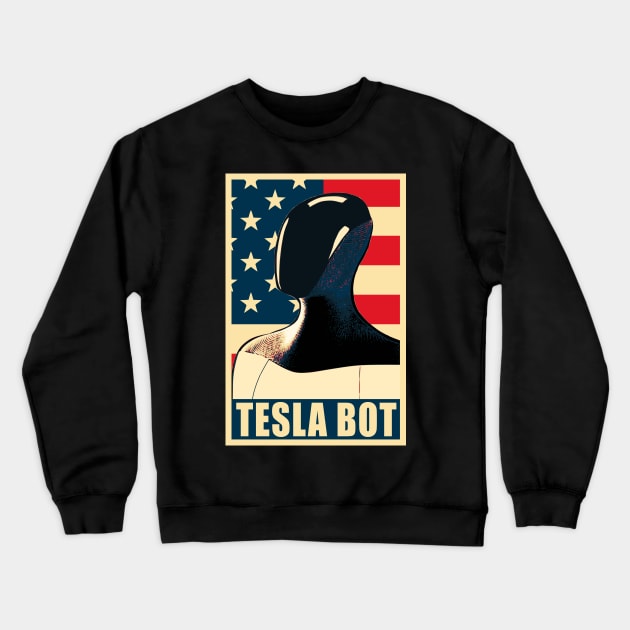 Tesla Bot Crewneck Sweatshirt by Nerd_art